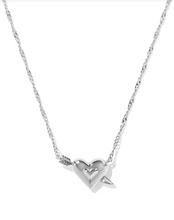 Load image into Gallery viewer, Kendra Scott Ari Heart Arrow Pendant Necklace Pink Opal
