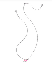Load image into Gallery viewer, Kendra Scott Ari Heart Arrow Pendant Necklace Pink Opal
