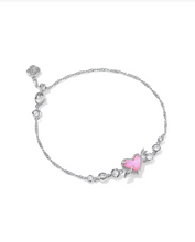 Load image into Gallery viewer, Kendra Scott Ari Heart Arrow Tennis Bracelet Pink Opalescent

