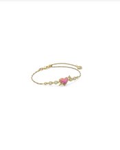 Load image into Gallery viewer, Kendra Scott Ari Heart Arrow Tennis Bracelet Pink Opalescent
