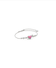 Load image into Gallery viewer, Kendra Scott Ari Heart Arrow Tennis Bracelet Pink Opalescent
