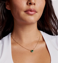 Load image into Gallery viewer, Kendra Scott Bella Short Pendant Necklace Gold Dark Green Crystal
