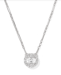 Kendra Scott Bella Short Pendant Necklace White CZ