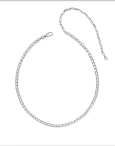 Kendra Scott Bella Tennis Necklace Rhodium White CZ