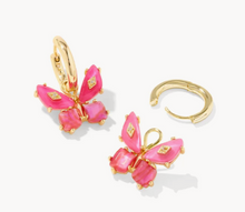Load image into Gallery viewer, Kendra Scott Bianca Butterfly Huggie Earrings Gold Pink Mix
