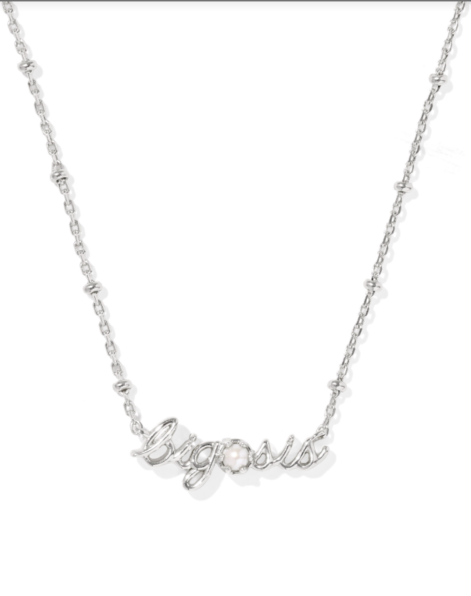 dosa silver necklace(32) クリシュナ Kendra Scott Big Sis Silver Pendant w Pearl Necklace – Something