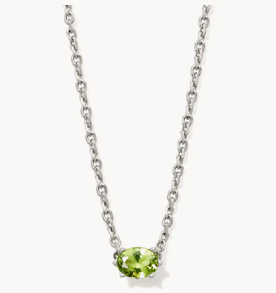 Kendra Scott Cailin Necklace In Peridot Crystal in Gold or Silver
