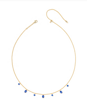 Load image into Gallery viewer, Kendra Scott Cailin Strand Necklace Gold Blue Crystal
