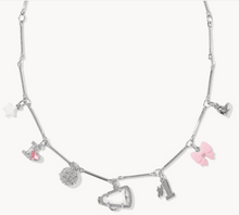 Load image into Gallery viewer, Kendra Scott Cheer Silver Charm Necklace Pink White Mix
