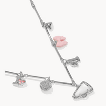 Load image into Gallery viewer, Kendra Scott Cheer Silver Charm Necklace Pink White Mix

