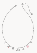 Load image into Gallery viewer, Kendra Scott Cheer Silver Charm Necklace Pink White Mix
