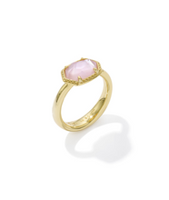 Load image into Gallery viewer, Kendra Scott Daphne Frame Band Ring Gold Light Pink Mother of Pearl
