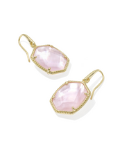 Load image into Gallery viewer, Kendra Scott Daphne Frame Drop Earrings Gold - Light Pink Mother of Pearl
