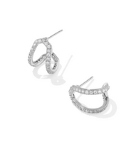 Load image into Gallery viewer, Kendra Scott Daphne Pave Huggie Earrings White CZ
