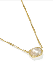 Load image into Gallery viewer, Kendra Scott Daphne Frame Pendant Necklace Gold Ivory Mother of Pearl
