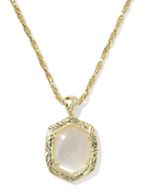 Load image into Gallery viewer, Kendra Scott Daphne Tiger Striped Gold Mother of Pearl Long Necklace
