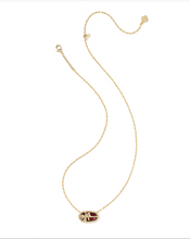 Load image into Gallery viewer, Kendra Scott Elisa Bow Pendant Necklace Gold Dark Burgundy Illusion
