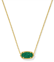 Load image into Gallery viewer, Kendra Scott Elisa Gold Emerald Drusy Necklace
