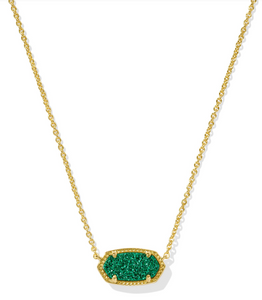 Kendra Scott Elisa Gold Emerald Drusy Necklace