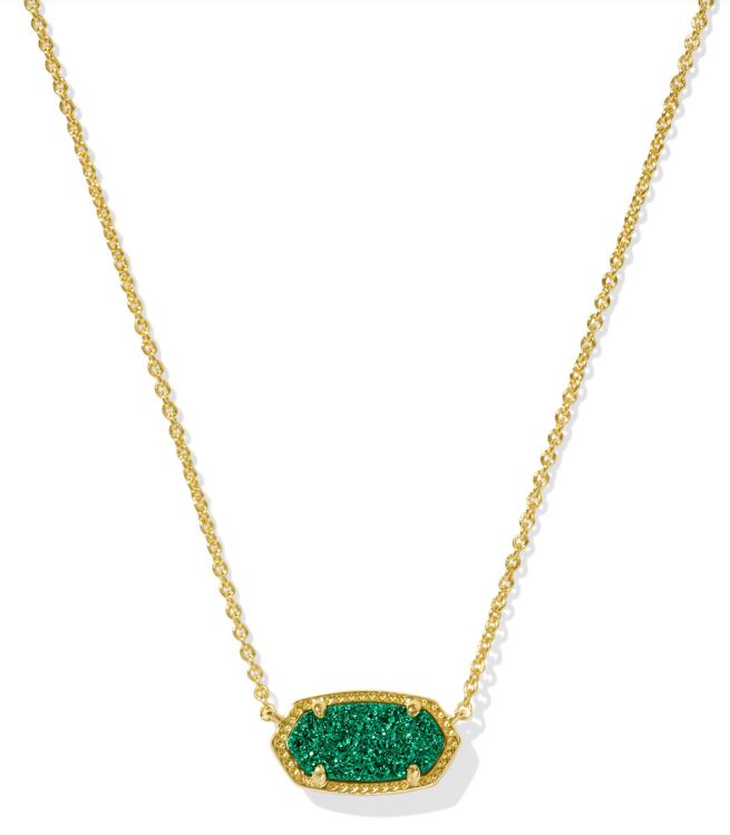 Kendra Scott Elisa Gold Emerald Drusy Necklace