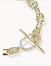 Load image into Gallery viewer, Kendra Scott Elisa Gold Toggle Bracelet White CZ
