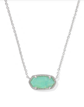 Load image into Gallery viewer, Kendra Scott Elisa Necklace Rhodium Silver - Mint Iridescent Abalone
