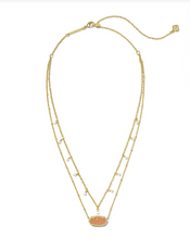 Load image into Gallery viewer, Kendra Scott Elisa Pearl Multi Strand Necklace Gold - Sand Drusy
