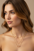 Load image into Gallery viewer, Kendra Scott Elisa Pearl Multi Strand Necklace Gold - Sand Drusy

