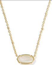 Load image into Gallery viewer, Kendra Scott Elisa Tiger Striped Mother Of Pearl Gold Necklace
