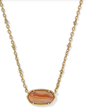 Load image into Gallery viewer, Kendra Scott Elisa Tiger Striped Orange Agate Necklace in Gold
