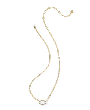 Load image into Gallery viewer, Kendra Scott Elisa White Enamel Frame Necklace White Mother of Pearl Gold
