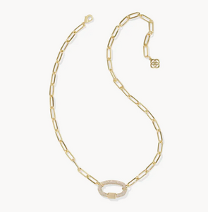 Kendra Scott Emery Chain Link White Crystal Necklace