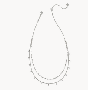 Kendra Scott Eve Multi Strand Necklace White Mix in Gold or Silver