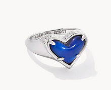 Load image into Gallery viewer, Kendra Scott Framed Ari Heart Band Ring Mood Stone Gold or Silver
