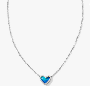 Kendra Scott Framed Ari Heart Necklace Mood Stone in Gold or Silver