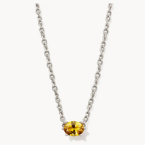Kendra Scott Gold Cailin Necklace In Golden Yellow Crystal - November