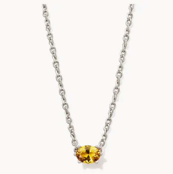 Kendra Scott Gold Cailin Necklace In Golden Yellow Crystal - November