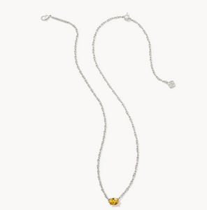 Kendra Scott Gold Cailin Necklace In Golden Yellow Crystal - November