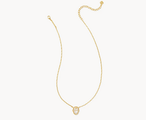 Kendra Scott Skeleton Short Pendant Necklace Gold Ivory Mother of Pearl