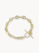 Load image into Gallery viewer, Kendra Scott Elisa Gold Toggle Bracelet White CZ
