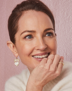 Kendra Scott Haisley Heart Drop Earrings Ivory Mother of Pearl Gold