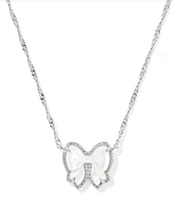 Kendra Scott Haley Bow Pendant Necklace Ivory Mother of Pearl