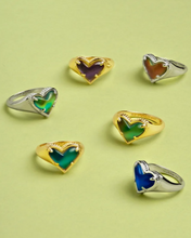 Load image into Gallery viewer, Kendra Scott Framed Ari Heart Band Ring Mood Stone Gold or Silver
