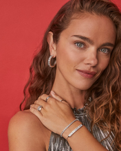 Load image into Gallery viewer, Kendra Scott Jamie Hoop Earrings White CZ
