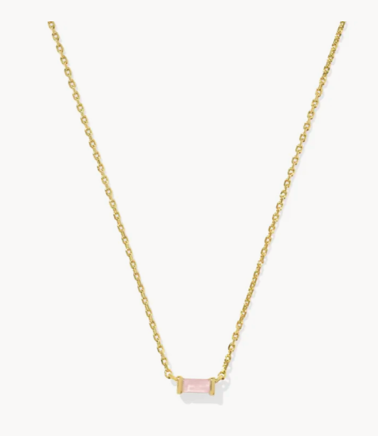 Kendra Scott Juliette Pendant Necklace Rose Quartz in Gold or Silver