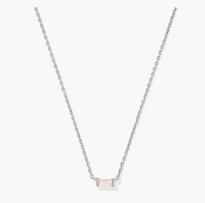 Kendra Scott Juliette Pendant Necklace Rose Quartz in Gold or Silver