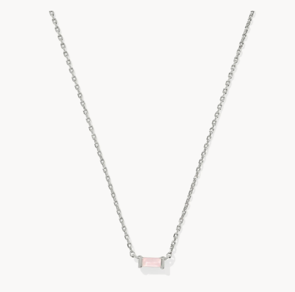 Kendra Scott Juliette Pendant Necklace Rose Quartz in Gold or Silver