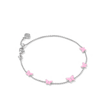 Load image into Gallery viewer, Kendra Scott Lilia Butterfly Delicate Chain Bracelet Pink Enamel
