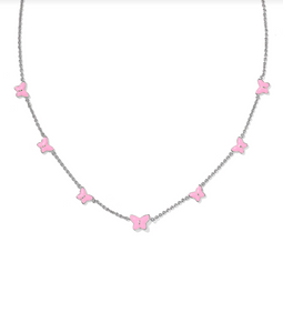 Kendra Scott Lilia Butterfly Strand Necklace in Pink Enamel