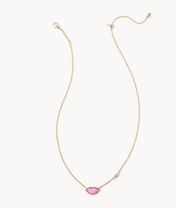 Kendra Scott Lips Pendant Necklace Hot Pink Mother of Pearl Gold or Silver
